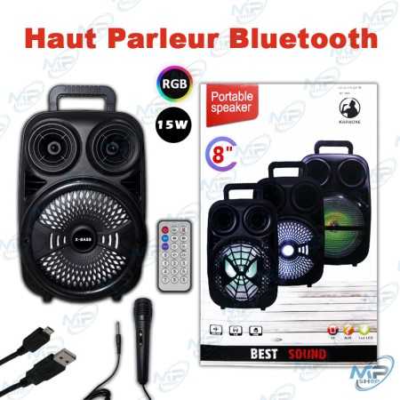 🔊Haut-Parleur Bluetooth Portable 8" RGB Karaoké – Enceinte Rechargeable avec Microphone et Télécommande