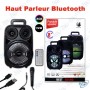 🔊Haut-Parleur Bluetooth Portable 8" RGB Karaoké – Enceinte Rechargeable avec Microphone et Télécommande