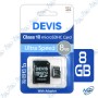 💾MicroSD DEVIS Ultra Speed 8GB Class 10 A1 V10 - Fiable et Compacte
