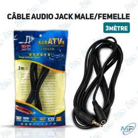 copy of CABLE AUDIO JACK 3.5MM MALE/MALE 3M NOIR