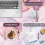 🖱️ Tapis de Souris XXL Marbre Violet – Grand Desk Mat Antidérapant pour Bureau, Gaming & Télétravail