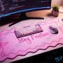 🖱️ Grand Tapis de Bureau XXL "Stay Positive" Rose – Sous-main Antidérapant pour Clavier, Souris et Gaming
