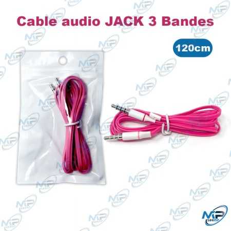 🔌 Câble Audio Jack 3,5 mm Mâle/Mâle 3 Bandes – 1,2 m – Cordon AUX Stéréo Universel pour Smartphone, PC, Autoradio et Enceinte