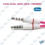 🔌 Câble Audio Jack 3,5 mm Mâle/Mâle 3 Bandes – 1,2 m – Cordon AUX Stéréo Universel pour Smartphone, PC, Autoradio et Enceinte