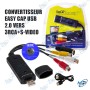 🎞️ Convertisseur Vidéo EasyCAP USB 2.0 vers RCA & S-Video – Adaptateur d'Acquisition Audio/Vidéo avec Logiciel DVR