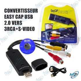 🎞️ Convertisseur Vidéo EasyCAP USB 2.0 vers RCA & S-Video – Adaptateur d'Acquisition Audio/Vidéo avec Logiciel DVR