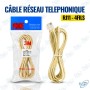🔌 Câble Réseau Téléphonique RJ11 4 Fils – 3 m – Cordon Téléphone Mâle/Mâle pour Téléphone Fixe, Fax et Modem ADSL