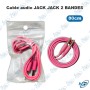 🔌 Câble Audio Jack 3,5 mm Mâle vers Mâle 2 Bandes – 80 cm – Compatible Smartphone, PC, Autoradio & Enceinte