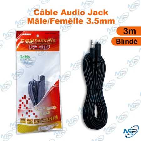copy of CABLE AUDIO JACK 3.5MM MALE/MALE 3M NOIR