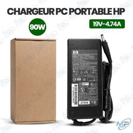 🔌 Chargeur PC Portable HP 90W 19V 4.74A – Adaptateur Secteur Compatible Ordinateurs Portables HP