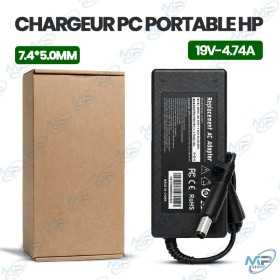 🔌 Chargeur PC Portable HP 19V 4.74A – Connecteur 7.4 × 5.0 mm – Adaptateur Secteur Compatible HP