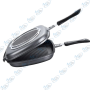 🍳 Poêle Double Face 40 cm avec Joint Silicone – Poêle Grill Antiadhésive Hermétique – Cuisson Sans Fumée