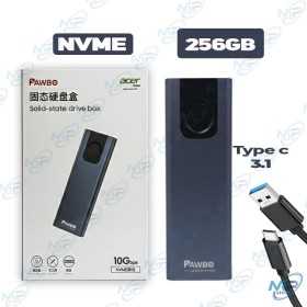 💾 Disque Dur SSD Externe NVMe PAWBO 256 Go – Boîtier SSD USB Type-C 3.1 Haute Vitesse jusqu'à 10 Gbps