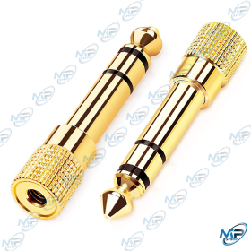 🔌 Adaptateur Jack Audio 6,35 mm Mâle vers 3,5 mm Femelle Plaqué Or – Connecteur Stéréo Haute Fidélité
