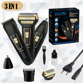 ✂️ Tondeuse Électrique 3 en 1 DALING Rechargeable – Rasoir, Tondeuse de Précision & Coupe-Nez/Oreilles pour Homme
