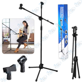 🎤 Pied de Micro Professionnel Réglable avec Perche – Support Microphone Trépied Stable pour Studio & Scène