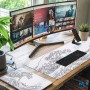 🖱️ Tapis de Souris Gaming XXL Blanc avec Bordures Cousues Renforcées – Surface Lisse Haute Précision 3 mm