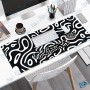 🖱️ Tapis de Souris XXL Gaming 90x40 cm Noir & Blanc – Grand Format Antidérapant avec Bordures Cousues