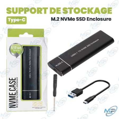💾 Boîtier SSD M.2 NVMe USB Type-C 10 Gbps – Enclosure Externe USB 3.1 Haute Vitesse
