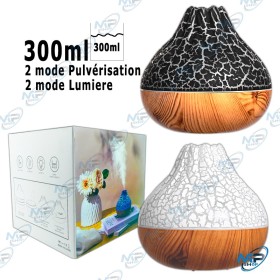 🌫️ Diffuseur d’Huiles Essentielles Volcan 300ml – Humidificateur d’Air LED 2 Modes de Brume et 2 Modes de Lumière