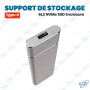 💾 Boîtier Externe SSD M.2 NVMe USB Type-C 3.1 – Support de Stockage Haute Vitesse en Aluminium