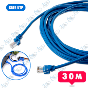 🔌 Câble Réseau Ethernet RJ45 CAT6 UTP 30M – Haute Vitesse Gigabit LAN pour PC, Routeur, Switch, Console et Caméra IP