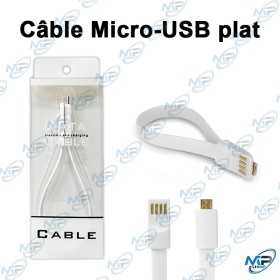 🔋 Câble Micro-USB Plat USB-A vers Micro-USB – Câble de Charge et Synchronisation Rapide pour Smartphones, Tablettes et Appareils