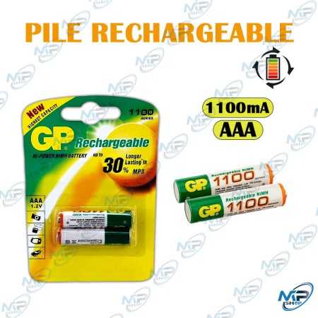 🔋 Piles Rechargeables AAA GP ReCyko NiMH 1100 mAh – 1,2 V – Haute Performance