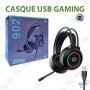 🎧 Casque Gaming USB G902 RGB avec Microphone – Son Stéréo HD, Éclairage LED RGB, Compatible PC & Ordinateur Portable