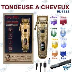 ✂️ Tondeuse à Cheveux Professionnelle Daling DL-1232 Sans Fil – Écran LED, Recharge USB, Lames de Précision, Kit Complet de Coup