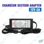 🔌 Chargeur Secteur 12V 5A AC/DC – Adaptateur d'Alimentation Universel 60W avec Connecteur DC pour Caméras, Routeurs, Écrans LED