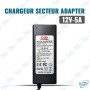 🔌 Chargeur Secteur 12V 5A AC/DC – Adaptateur d'Alimentation Universel 60W avec Connecteur DC pour Caméras, Routeurs, Écrans LED