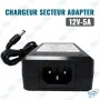 🔌 Chargeur Secteur 12V 5A AC/DC – Adaptateur d'Alimentation Universel 60W avec Connecteur DC pour Caméras, Routeurs, Écrans LED