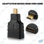 🔌 Adaptateur Micro HDMI Mâle vers HDMI Femelle – Convertisseur Audio/Vidéo Full HD & 4K Compatible Caméra, Tablette, PC Portable