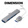 💻 Hub USB 3.1 4 Ports USB-A - Multiprise USB Haute Vitesse pour PC, Ordinateur Portable et Accessoires USB