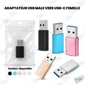 📱 Adaptateur USB-A Mâle vers USB Type-C Femelle OTG USB 3.0 Haute Vitesse – Compatible Smartphone, Tablette et PC