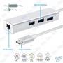🔌 Hub USB-C 3 Ports USB + Ethernet RJ45 Gigabit 10/100/1000 Mbps – Adaptateur Multi-Fonction pour MacBook et PC