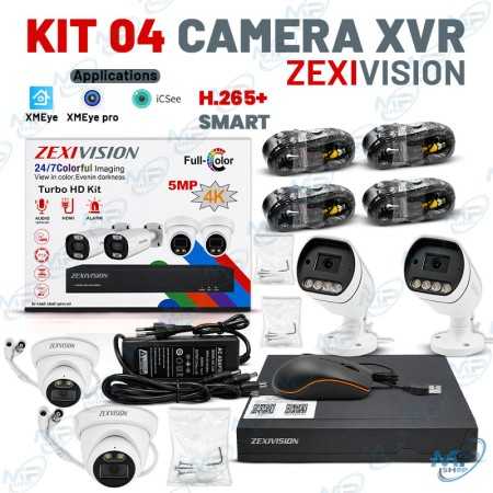 📹 Kit Vidéosurveillance ZEXIVISION 4 Caméras XVR 5MP 4K – DVR H.265+ Full Color 24/7 avec Audio, HDMI & Alarme