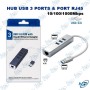 🔌 Hub USB 3.0 3 Ports avec Adaptateur Ethernet RJ45 Gigabit 10/100/1000 Mbps