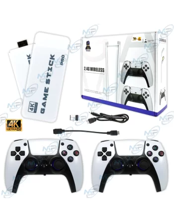 🎮 Game Stick 4K Ultra HD avec 2 Manettes Sans Fil 2.4G – Console Rétro HDMI Plug & Play