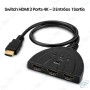 📺 Switch HDMI 3 Ports 4K – Sélecteur HDMI 3 Entrées vers 1 Sortie | 1080P / 3D