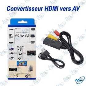 📺 Convertisseur HDMI vers AV – Adaptateur HDMI vers RCA Composite avec câble USB