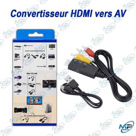 📺 Convertisseur HDMI vers AV – Adaptateur HDMI vers RCA Composite avec câble USB