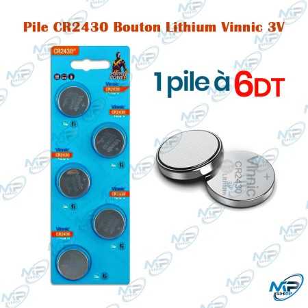 🔋 Pile Bouton Vinnic CR2430 Lithium 3V – Batterie Haute Performance