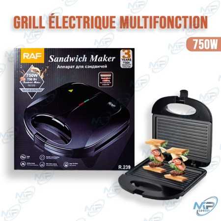 🍳 Grill Électrique Multifonction RAF 750W R.239 – Sandwich Maker Antiadhésif
