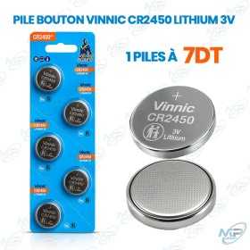 🔋 Pile Bouton Vinnic CR2450 Lithium 3V – Pile Alcaline Plate pour Appareils Électroniques