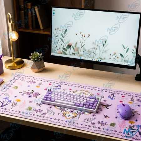 🖱️ Tapis de Souris Grand Format XXL Floral Rose – Desk Mat Décoratif pour Clavier et Souris