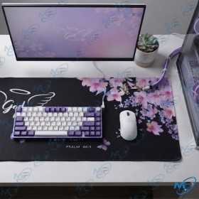 🖱️ Tapis de Souris Grand Format 89,5 × 39,5 cm – Desk Mat XXL Floral Noir et Violet