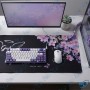 🖱️ Tapis de Souris Grand Format 89,5 × 39,5 cm – Desk Mat XXL Floral Noir et Violet