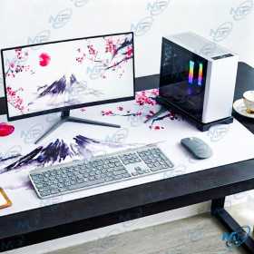 🖱️ Tapis de Souris Grand Format 89,5 × 39,5 cm – Desk Mat XXL Montagne et Fleurs de Sakura